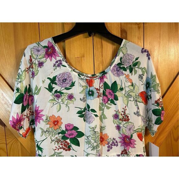 Kensie Medium Floral Print Woven Short Sleeve Round Neck Dress nwt (4957) - Picture 4 of 9